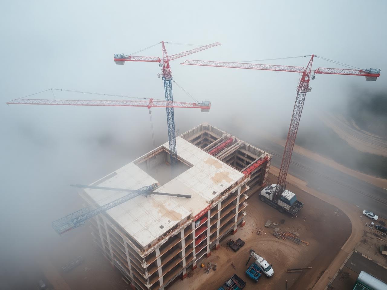 Imagem aérea de acompanhamento de obra